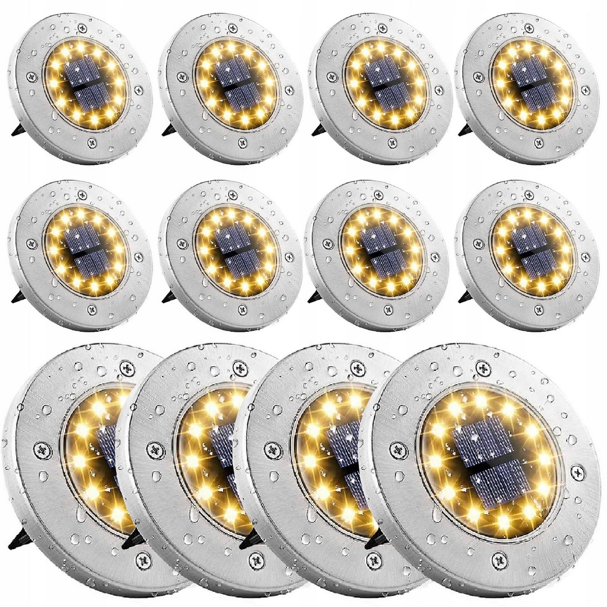 Zásuvná solárna lampa Unitec strieborná 12,5 cm 12 ks.